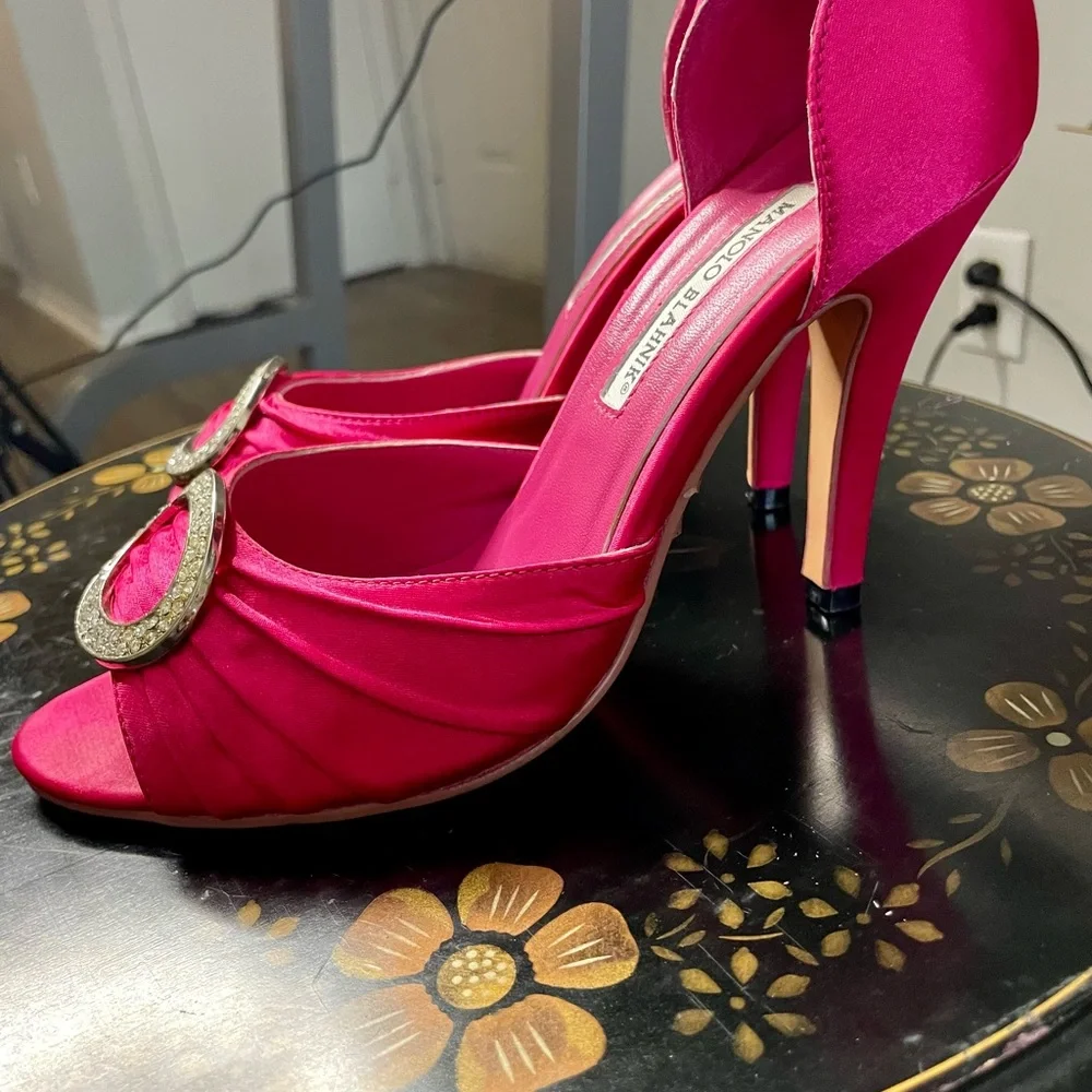 Manolo Blahnik Raspberry Sedaraby pair - Picture 5 of 7